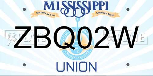 ZBQ02W Mississippi License Plate