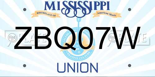 ZBQ07W Mississippi License Plate