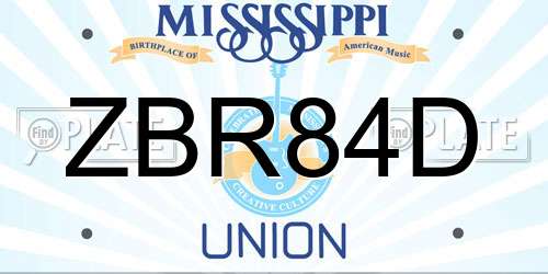 ZBR84D Mississippi License Plate