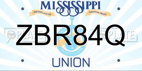 ZBR84Q Mississippi License Plate