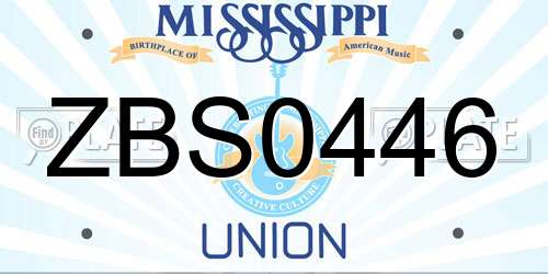 ZBS0446 Mississippi License Plate