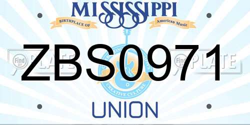 ZBS0971 Mississippi License Plate