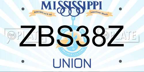 ZBS38Z Mississippi License Plate