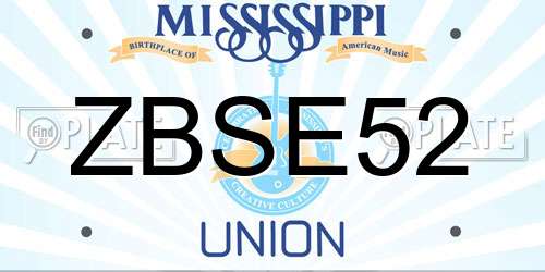 ZBSE52 Mississippi License Plate