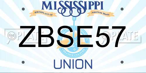 ZBSE57 Mississippi License Plate