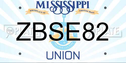 ZBSE82 Mississippi License Plate