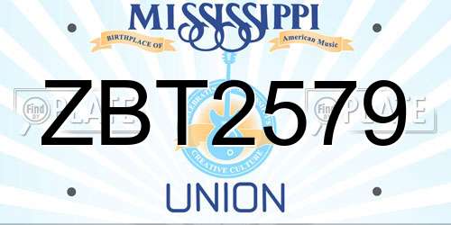 ZBT2579 Mississippi License Plate