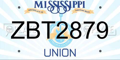 ZBT2879 Mississippi License Plate
