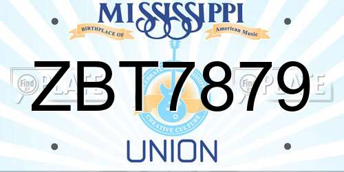 ZBT7879 Mississippi License Plate