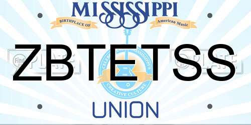 ZBTETSS Mississippi License Plate
