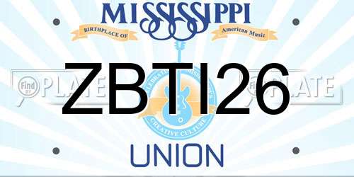 ZBTI26 Mississippi License Plate