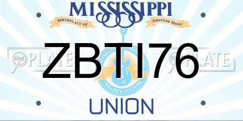 ZBTI76 Mississippi License Plate