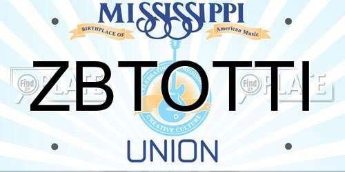 ZBTOTTI Mississippi License Plate
