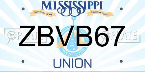 ZBVB67 Mississippi License Plate