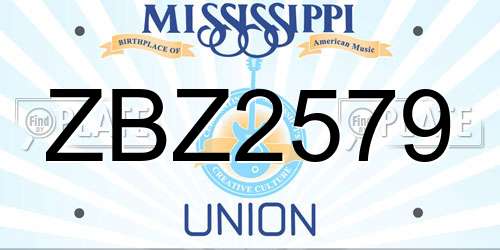 ZBZ2579 Mississippi License Plate