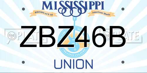 ZBZ46B Mississippi License Plate
