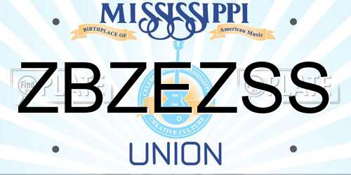 ZBZEZSS Mississippi License Plate