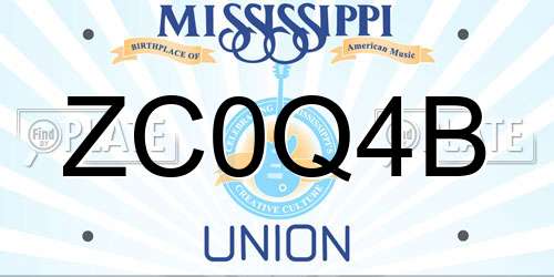 ZC0Q4B Mississippi License Plate