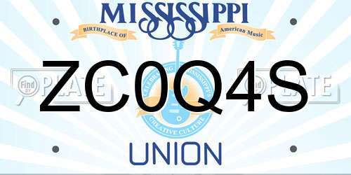 ZC0Q4S Mississippi License Plate