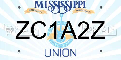 ZC1A2Z Mississippi License Plate
