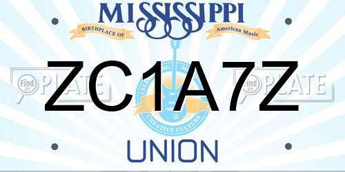 ZC1A7Z Mississippi License Plate