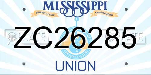 ZC26285 Mississippi License Plate