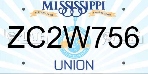 ZC2W756 Mississippi License Plate