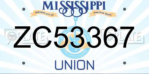 ZC53367 Mississippi License Plate