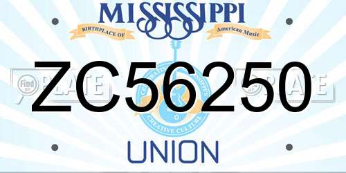 ZC56250 Mississippi License Plate