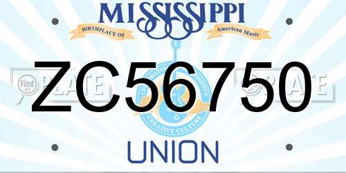 ZC56750 Mississippi License Plate