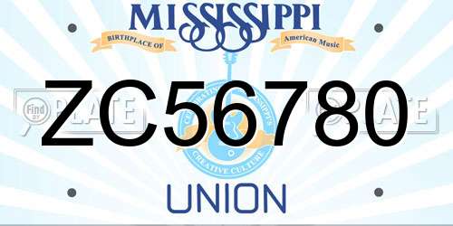 ZC56780 Mississippi License Plate