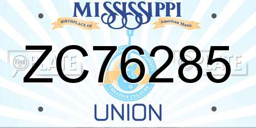ZC76285 Mississippi License Plate