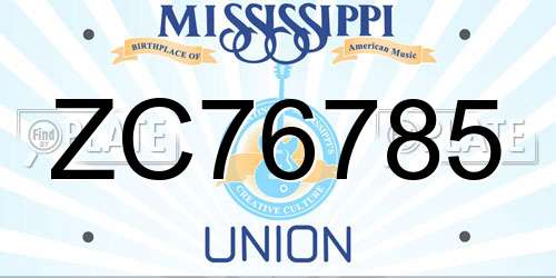 ZC76785 Mississippi License Plate