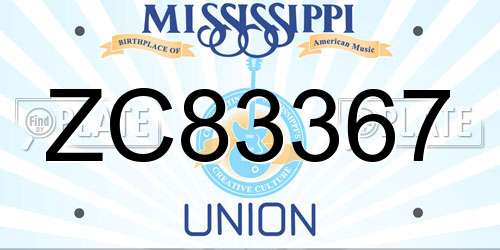 ZC83367 Mississippi License Plate