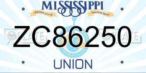 ZC86250 Mississippi License Plate