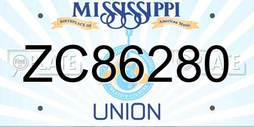 ZC86280 Mississippi License Plate