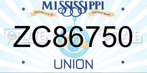 ZC86750 Mississippi License Plate