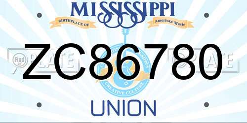 ZC86780 Mississippi License Plate