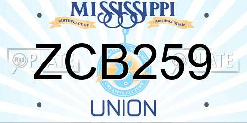 ZCB259 Mississippi License Plate