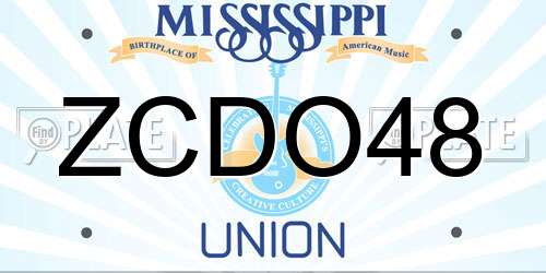 ZCDO48 Mississippi License Plate