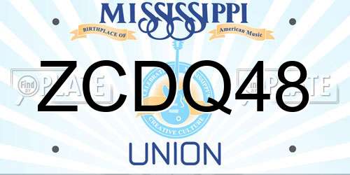 ZCDQ48 Mississippi License Plate