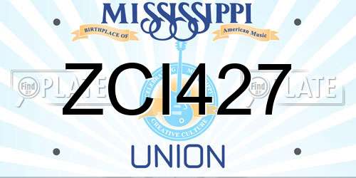 ZCI427 Mississippi License Plate