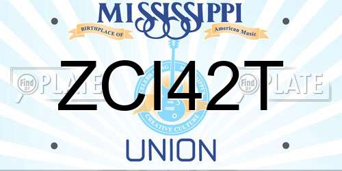 ZCI42T Mississippi License Plate