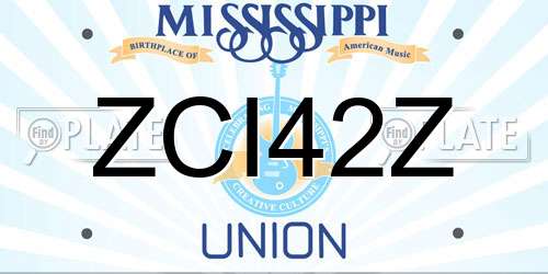 ZCI42Z Mississippi License Plate