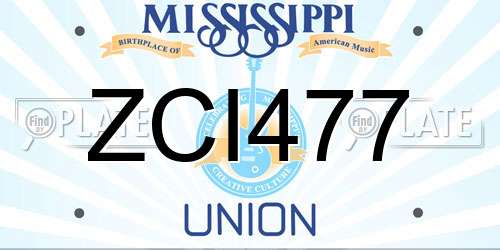 ZCI477 Mississippi License Plate