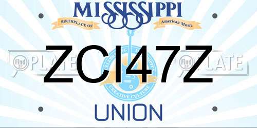 ZCI47Z Mississippi License Plate