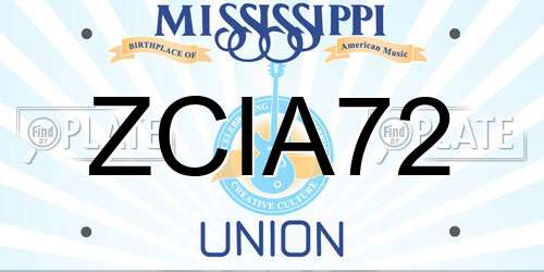 ZCIA72 Mississippi License Plate