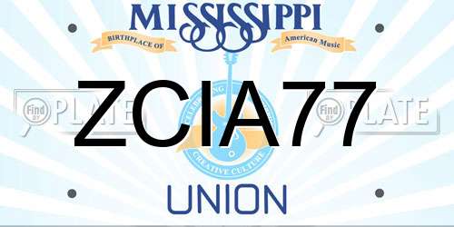 ZCIA77 Mississippi License Plate