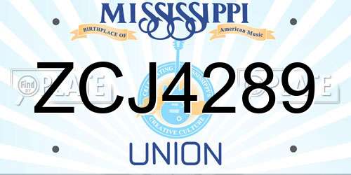 ZCJ4289 Mississippi License Plate