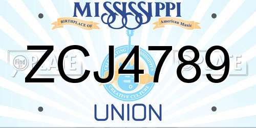 ZCJ4789 Mississippi License Plate